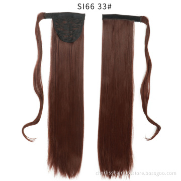 Wholesale Ombre Color 22 Inch Chorliss For Women Silky Long Straight Wrap Around Strappy Ponytail Hair Synthetic Hair Ponytails